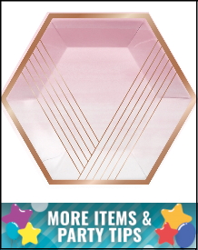 Rose Gold Pink Patterns Party Supplies, Decorations, Balloons and Ideas